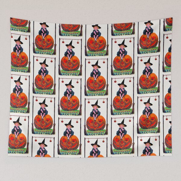Item preview, Little Witch and the Pumpkin Smile - V4 - Offset Grid Pattern designed and sold by WheelieGdArt.
