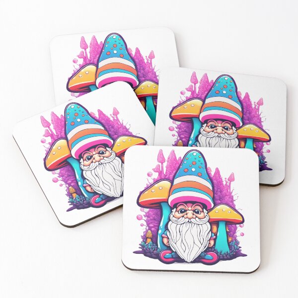 Item preview, Gnome with Candy-Striped Hat Among Mushrooms designed and sold by T-Shirt Wizards.