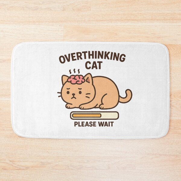 Item preview, Overthinking Cat – Brain Loading Please Wait designed and sold by VibeLab_Art.