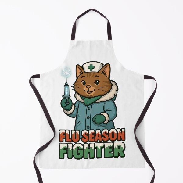Item preview, Flu Season Fighter Cat – Winter Nurse Vaccine Cute Healthcare Art designed and sold by ClinicalHubs.