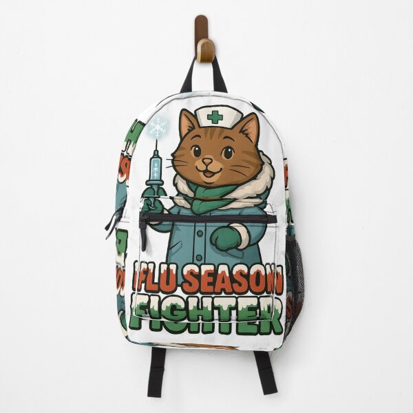 Item preview, Flu Season Fighter Cat – Winter Nurse Vaccine Cute Healthcare Art designed and sold by ClinicalHubs.