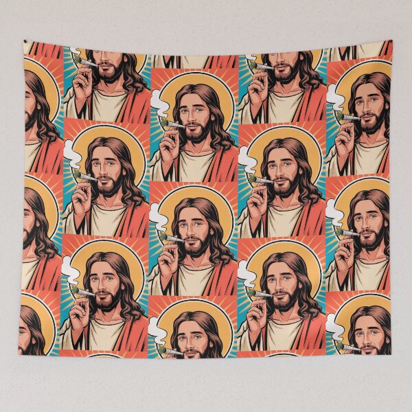 Item preview, Jesus weed joint peace designed and sold by GreenKingShop.