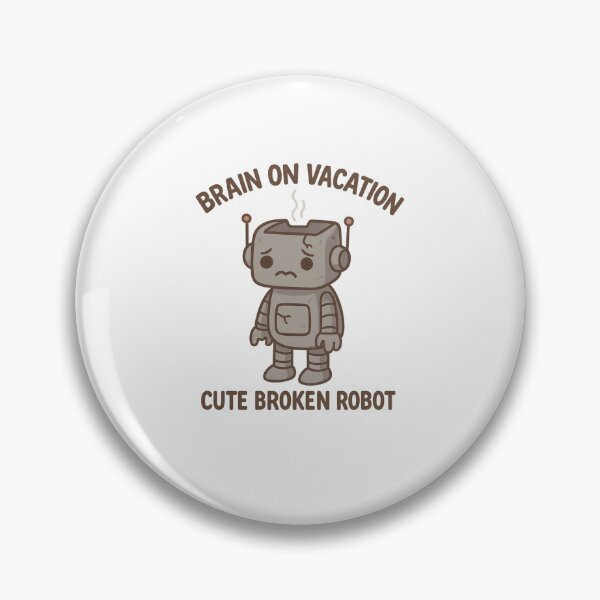 Item preview, Brain On Vacation – Sad Cute Robot designed and sold by VibeLab_Art.