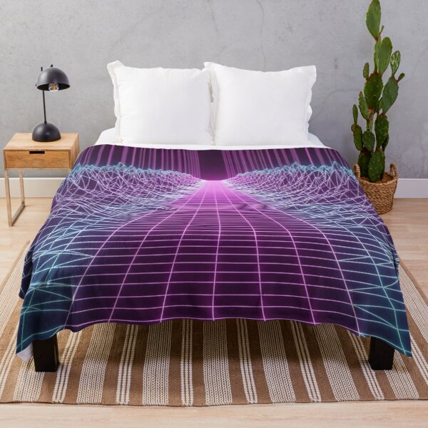 Item preview, Neon Cyber Grid Landscape designed and sold by jumpercat.