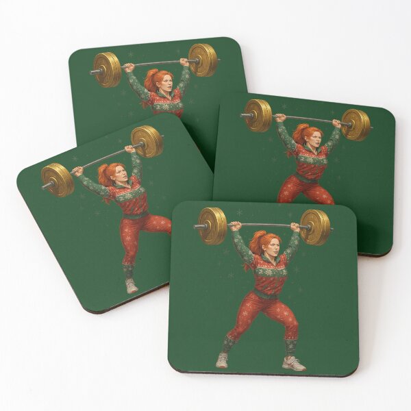 Item preview, Ginger Girl Power - Festive Female Lifter Christmas Art designed and sold by I AM BRO.