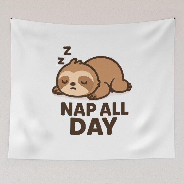 Item preview, Nap All Day – Sleepy Cute Sloth designed and sold by VibeLab_Art.