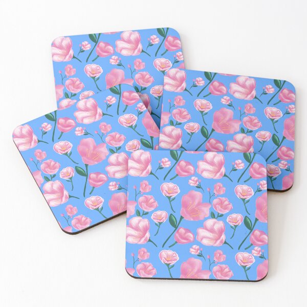 Item preview, Sapphire Milk Blue and Pink Aesthetic Floral Pattern designed and sold by giulyz.