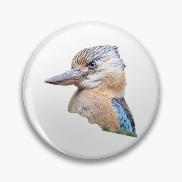Item preview, blue winged kookaburra facing left designed and sold by FederalFeathers.