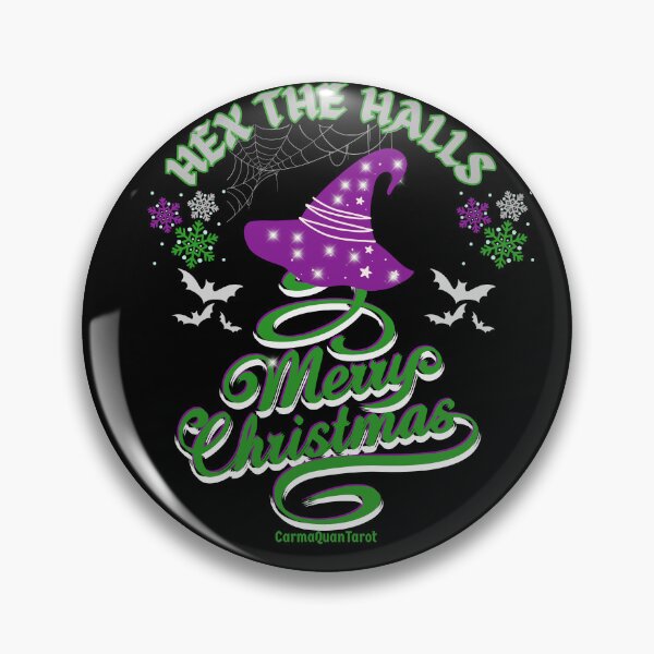 Item preview, Hex the Halls Witchy Christmas Tree | Purple Witch Hat Holiday Art by CarmaQuanTarot designed and sold by CarmaQuanTarot.