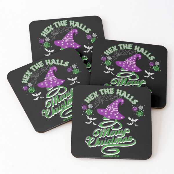 Item preview, Hex the Halls Witchy Christmas Tree | Purple Witch Hat Holiday Art by CarmaQuanTarot designed and sold by CarmaQuanTarot.
