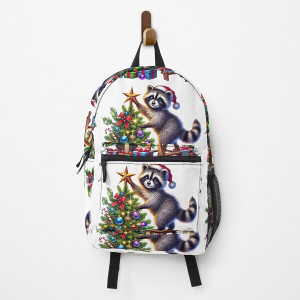 Item preview, Raccoon Decorating Christmas Tree designed and sold by Eclectic Monkey.