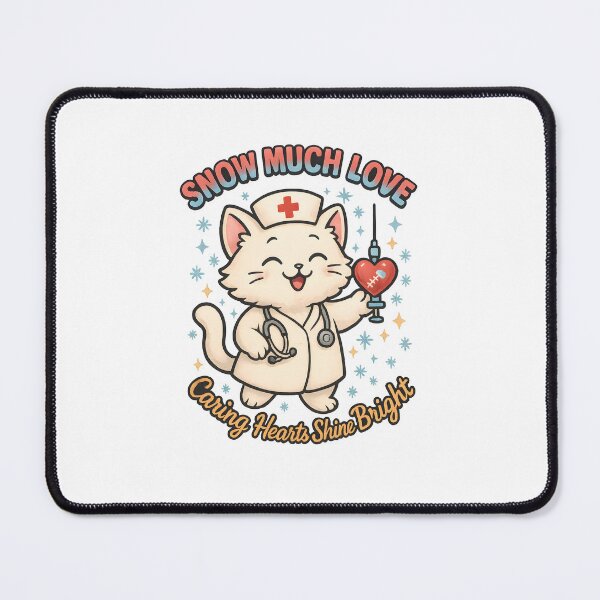 Item preview, Snow Much Love Nurse Cat – Cute Winter Healthcare Heart Injection Design designed and sold by ClinicalHubs.