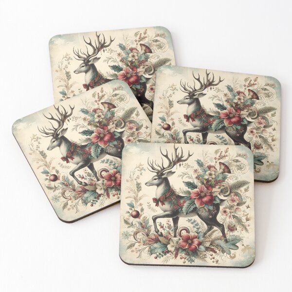 Item preview, Boho Vintage Christmas Reindeer designed and sold by Eclectic Monkey.