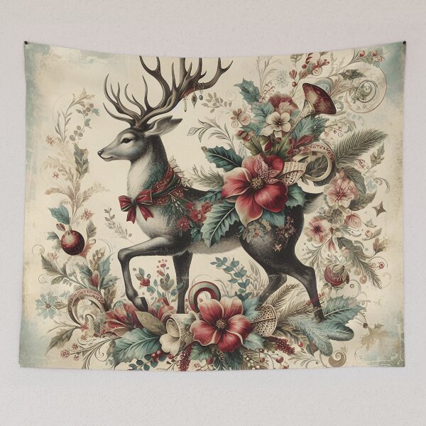 Item preview, Boho Vintage Christmas Reindeer designed and sold by Eclectic Monkey.
