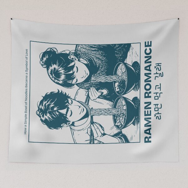 Item preview, Ramen Romance - Anime Couple Eating Noodles | Japanese Manga Food Art designed and sold by XanaduHills.