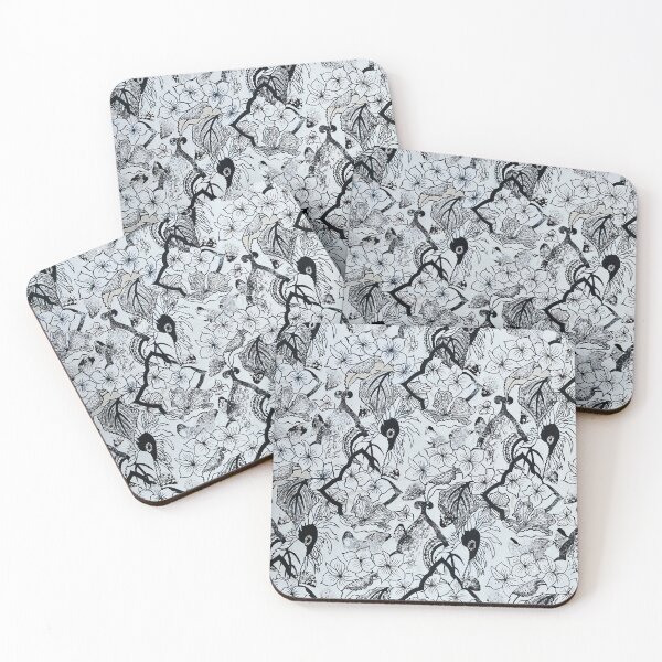 Item preview, Monochrome Oriental Floral Pattern designed and sold by Patricia-Slade-Designs.