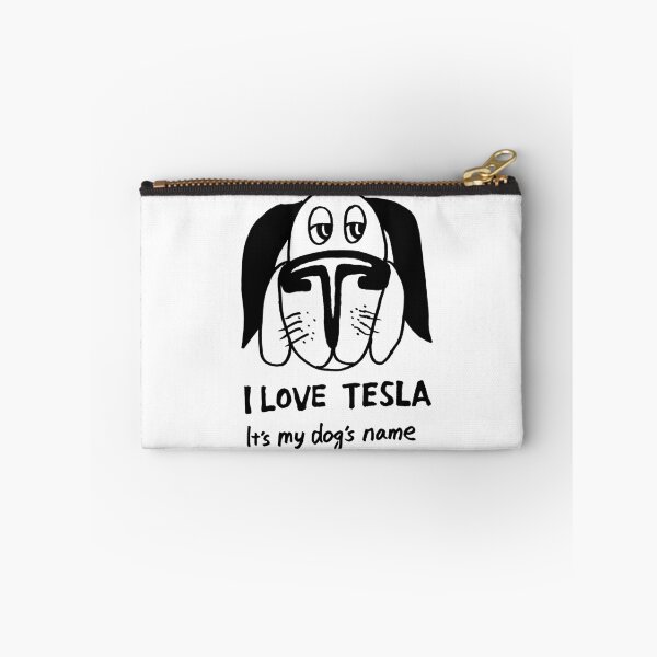 Item preview, funny animal pet dog cartoon art: I love Tesla designed and sold by jameshowgelpen.
