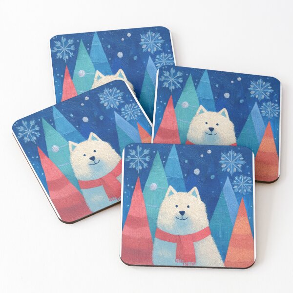 Item preview, Samoyed Christmas Greeting Card – Cute Winter Dog Art designed and sold by NomadCanvas.