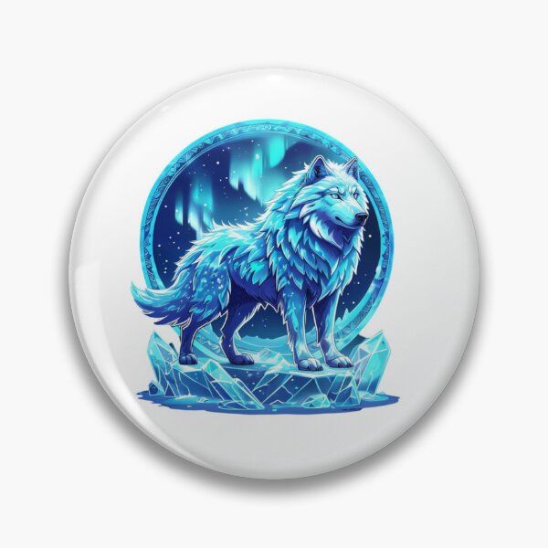 Item preview, Aurora Ice Wolf – Xmas Gift Crest designed and sold by Imaginarium of Chaos falcon88 .