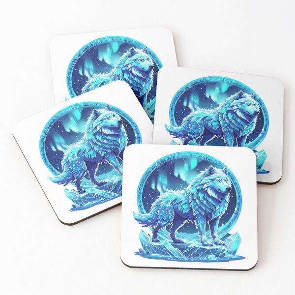 Item preview, Aurora Ice Wolf – Xmas Gift Crest designed and sold by Imaginarium of Chaos falcon88 .