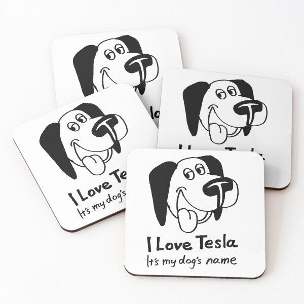 Item preview, funny animal pet dog cartoon art: i love tesla designed and sold by jameshowgelpen.