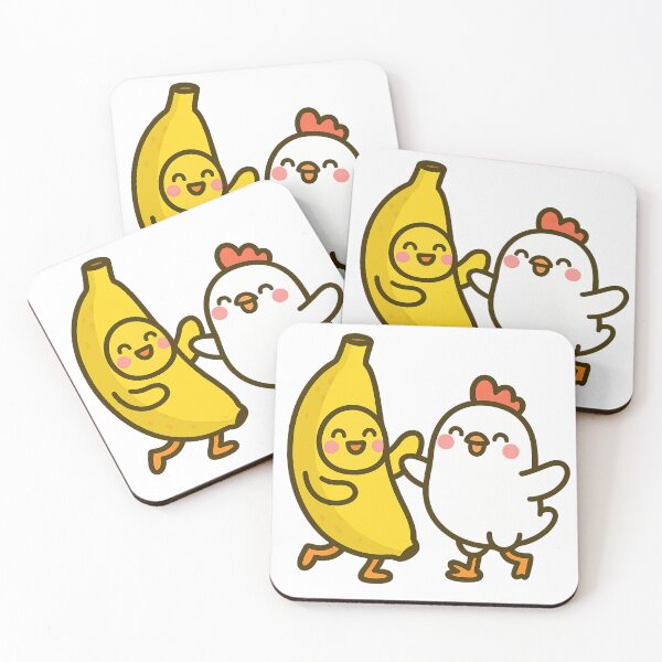 Item preview, Dancing Chicken and Banana — Cute Kawaii Friends designed and sold by MforMontessori.