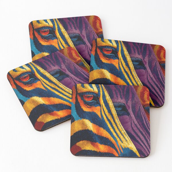 Item preview, Vibrant Zebras in Colorful Stripes and Dynamic Patterns designed and sold by daila70.