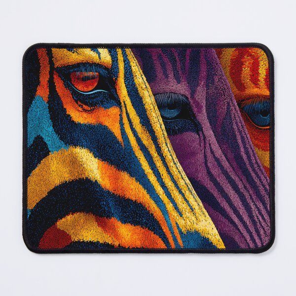 Item preview, Vibrant Zebras in Colorful Stripes and Dynamic Patterns designed and sold by daila70.