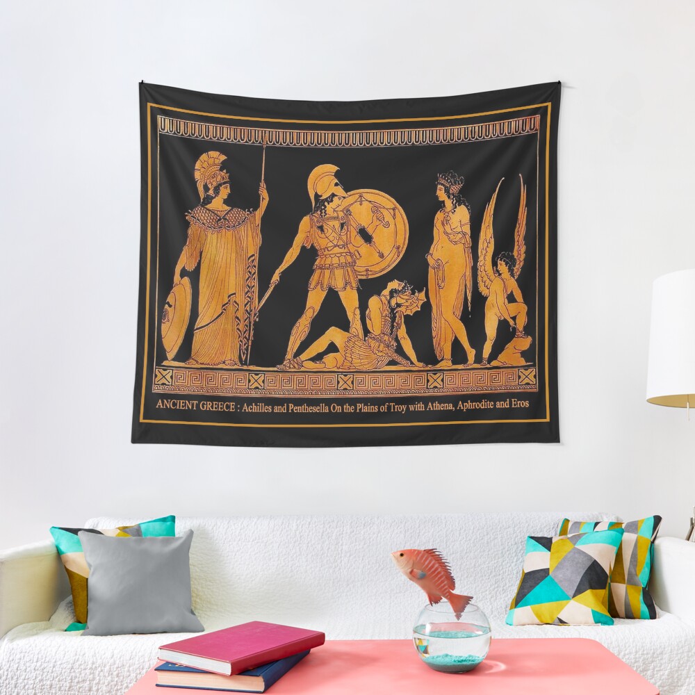 "GREECE Ancient God and Goddess Frieze Print" Tapestry for Sale by