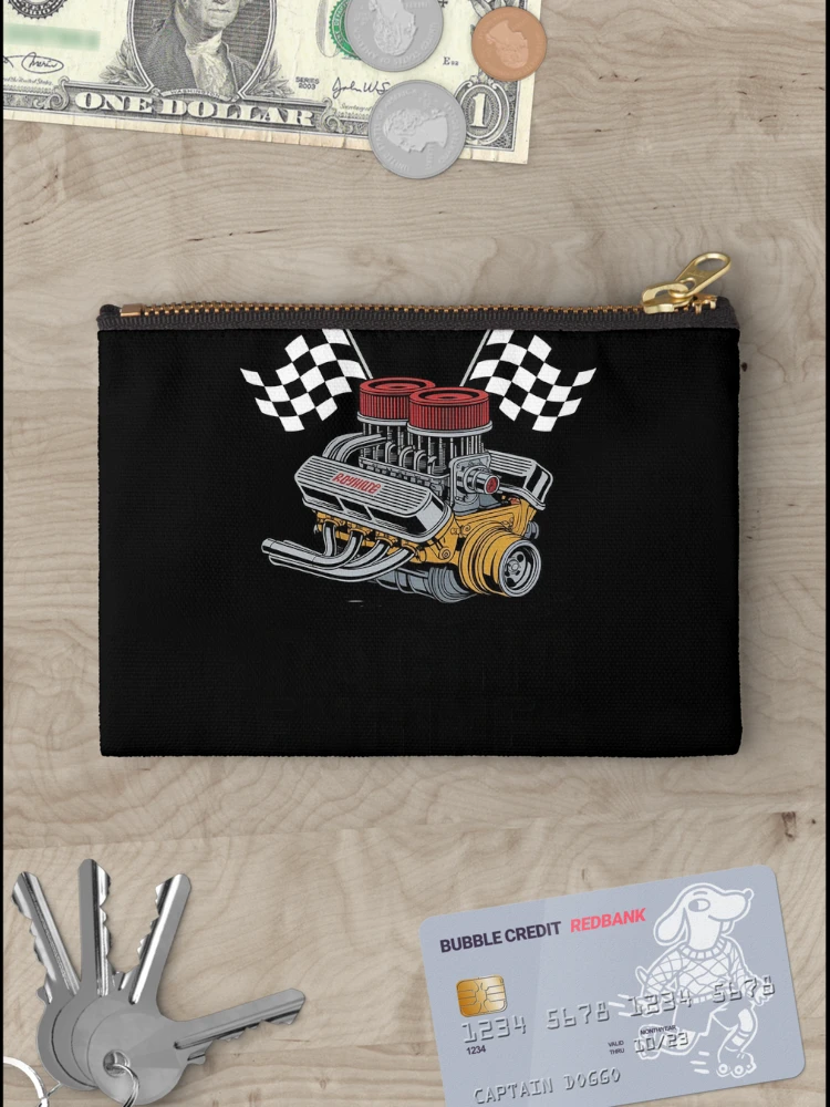 Thumbnail 3 of 4, Zipper Pouch, Drag Racing Car Engine Mechanics Motor Racing designed and sold by RustsyMin.