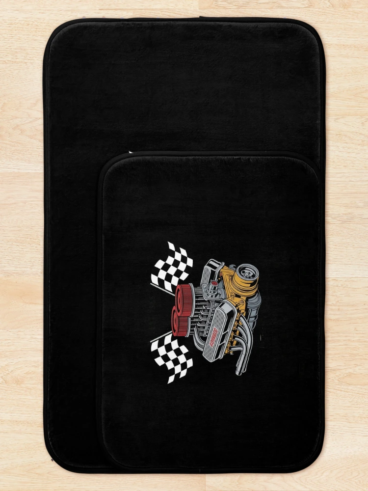 Thumbnail 5 of 6, Bath Mat, Drag Racing Car Engine Mechanics Motor Racing designed and sold by RustsyMin.