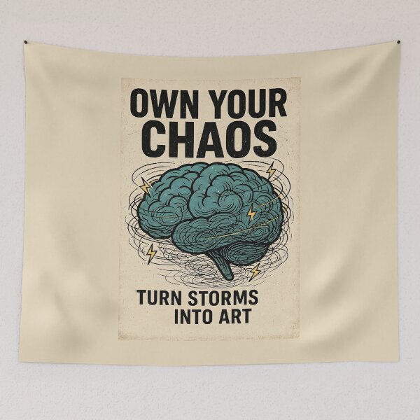 Item preview, Own Your Chaos — Turn Storms Into Art | Mindset Vector motivational Poster designed and sold by Fnideq.