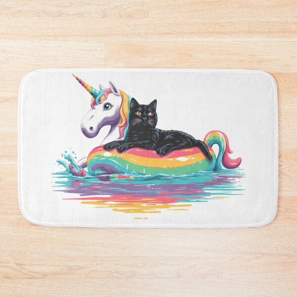 Item preview, Black Cat Rainbow Unicorn Floatie II designed and sold by WolfmanProphecy.