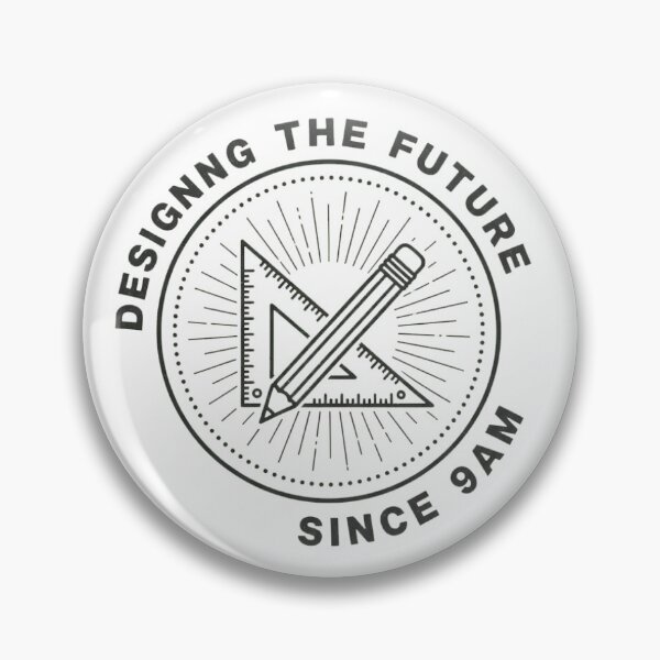 Item preview, Architect Designing The Future Since 9AM Funny Vintage Drafting Badge designed and sold by PRINTED ..