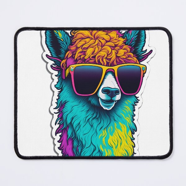 Item preview, Neon Llama "No Drama Llama" - Vaporwave Tee Sticker designed and sold by NeonChillVibes.