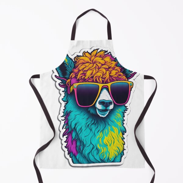 Item preview, Neon Llama "No Drama Llama" - Vaporwave Tee Sticker designed and sold by NeonChillVibes.