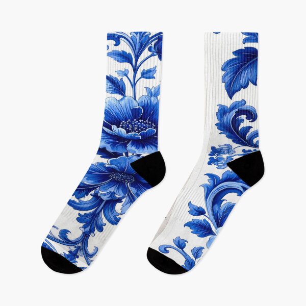 Item preview, Delft Blue Floral Pattern – Elegant Blue & White Aesthetic Design designed and sold by DutchView22.