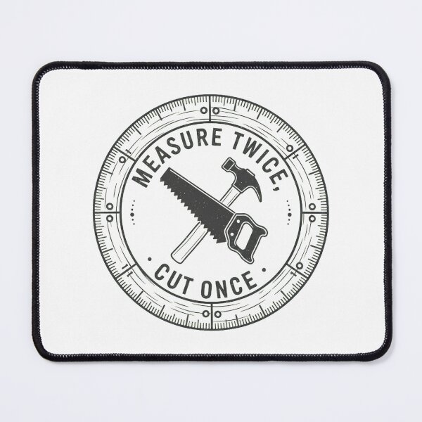 Item preview, Carpenter Measure Twice Cut Once Vintage Builder Woodworking Badge designed and sold by PRINTED ..