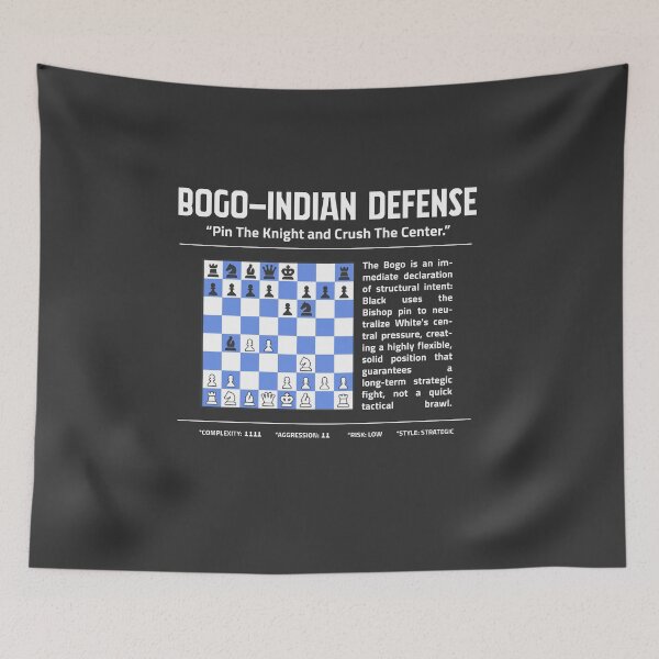 Item preview, BOGO-INDIAN DEFENSE Chess T-Shirt | Pin The Knight. Crush The Center. designed and sold by Sorcend.