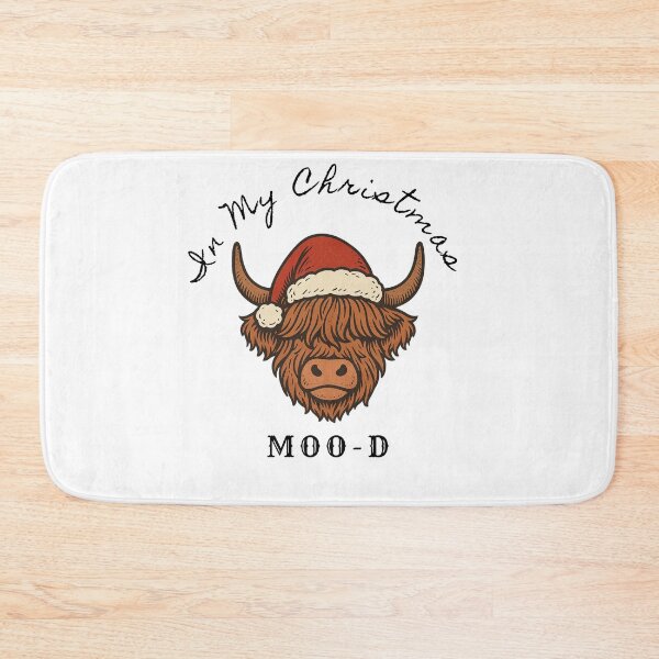 Item preview, Christmas Mood Cute Highland Cow in Santa Hat designed and sold by Interstellar Lotus .