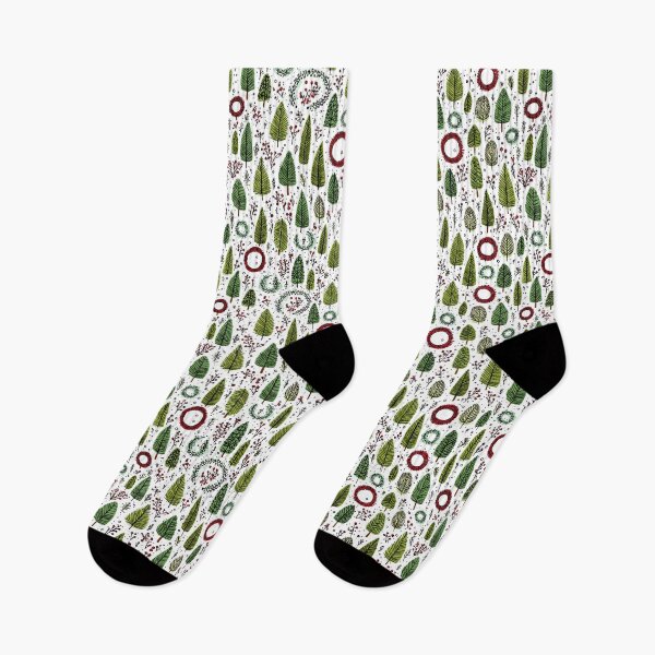 Item preview, Holiday Trees, Wreaths and mistletoe in a snow pattern designed and sold by LittleShopOrion.