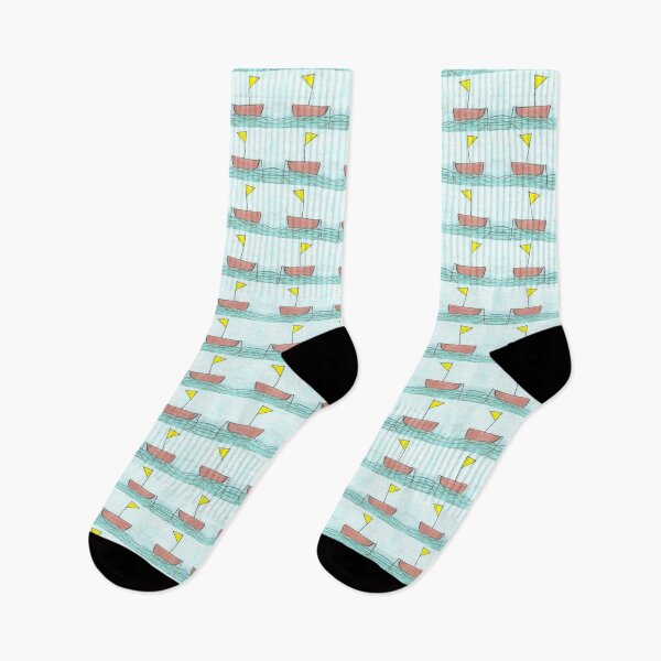 Item preview, Little boat with a yellow flag pattern hand drawn designed and sold by Boy and Belugee.