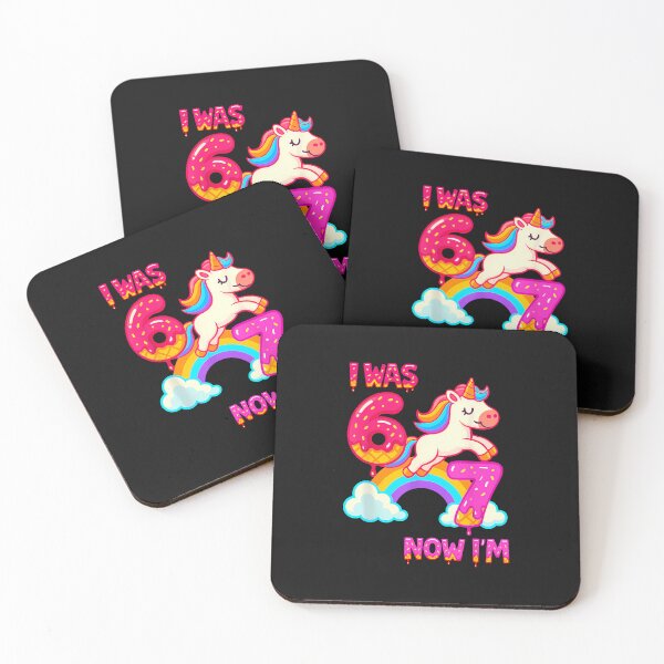 Item preview, 7 Year Old Birthday 67 Was 6 Now I'M 7 Dabbing Unicorn Girls designed and sold by facegm.