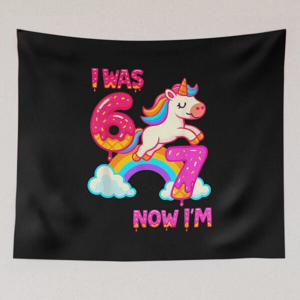Item preview, 7 Year Old Birthday 67 Was 6 Now I'M 7 Dabbing Unicorn Girls designed and sold by facegm.