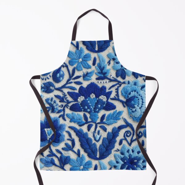 Item preview, Blue Floral Faux Embroidery Pattern designed and sold by Nicholas Panek.
