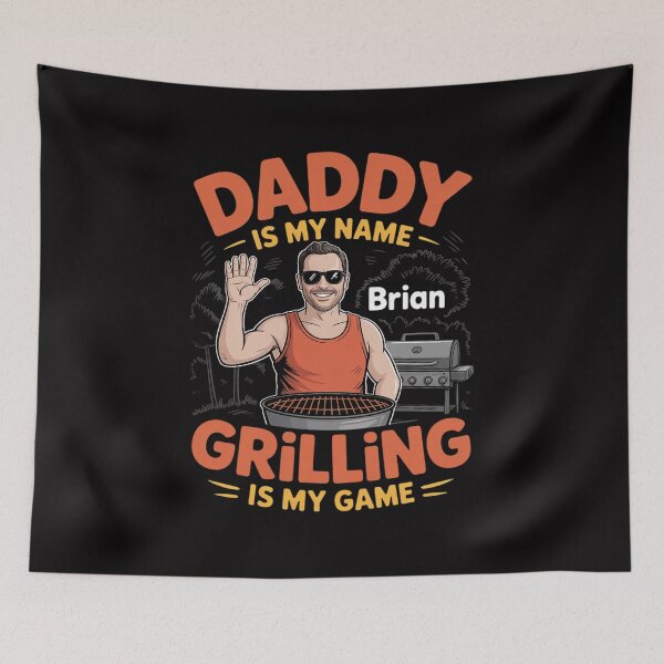 Item preview, Daddy Is My Name Grilling Is My Game - Personalized  Gift For Dad designed and sold by GalaFunny.