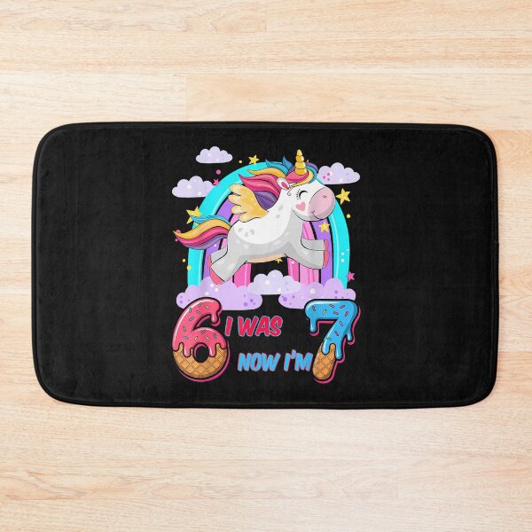 Item preview, I Was Six Now I'M Seven Dabbing Unicorn 67 Meme 7Th Birthday designed and sold by facegm.