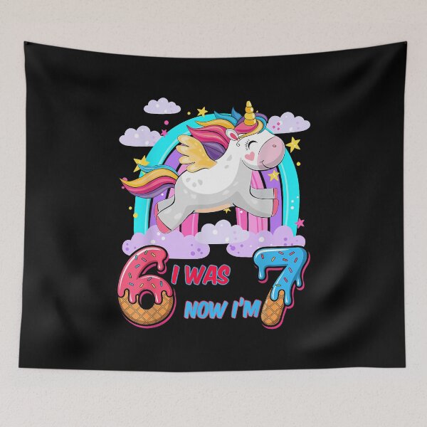 Item preview, I Was Six Now I'M Seven Dabbing Unicorn 67 Meme 7Th Birthday designed and sold by facegm.