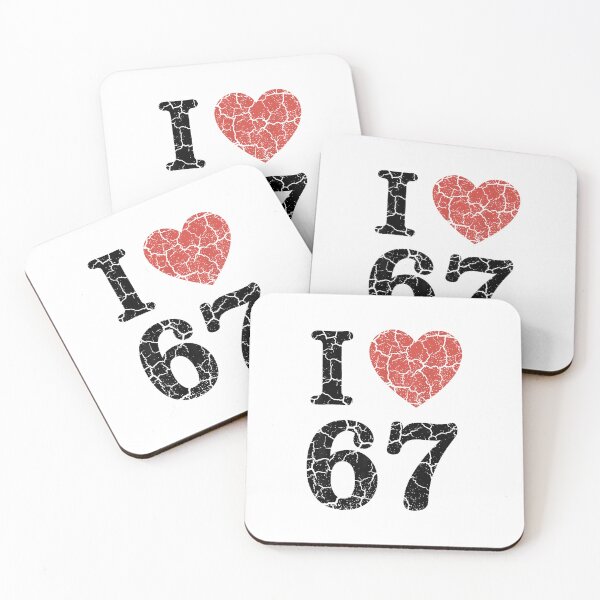 Item preview, Retro I Love 67 Heart Number 67 Funny Meme Six Seven 6 7 designed and sold by facegm.