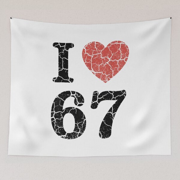 Item preview, Retro I Love 67 Heart Number 67 Funny Meme Six Seven 6 7 designed and sold by facegm.